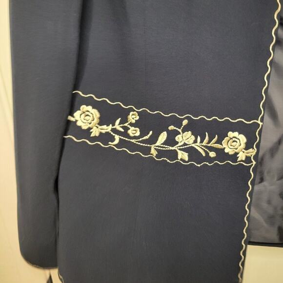 Jessica Howard Open Front Embroidered Detailed Blazer - Picture 5 of 6